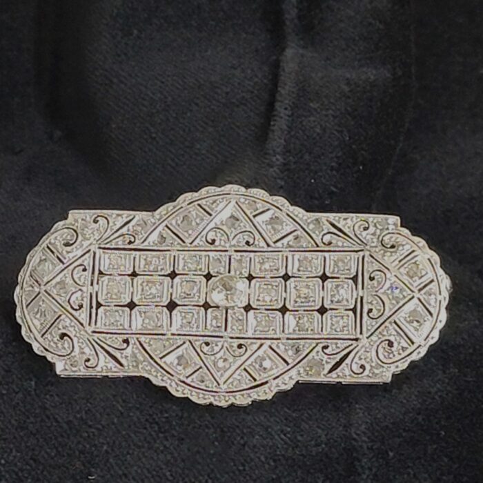 1.20ct Old Cut & Rose Cut Diamond Brooch 18ct White Gold from Ace Jewellery, Leeds