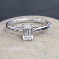 0.70ct Emerald Cut Diamond Engagement Ring Platinum from Ace Jewellery, Leeds