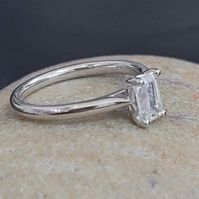 0.70ct Emerald Cut Diamond Engagement Ring Platinum from Ace Jewellery, Leeds