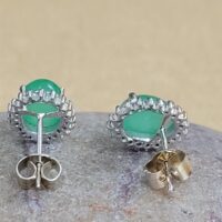 2.0ct Jade & Diamond Earrings 14ct White Gold from Ace Jewellery, Leeds