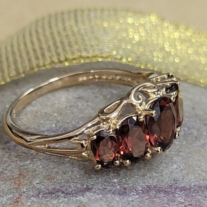 3.10ct Five Stone Garnet Ring 9ct Yellow Gold from Ace Jewellery, Leeds