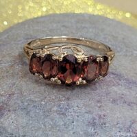 3.10ct Five Stone Garnet Ring 9ct Yellow Gold from Ace Jewellery, Leeds