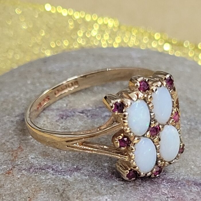 1.58ct Opal & Ruby Ring 9ct Yellow Gold from Ace Jewellery, Leeds