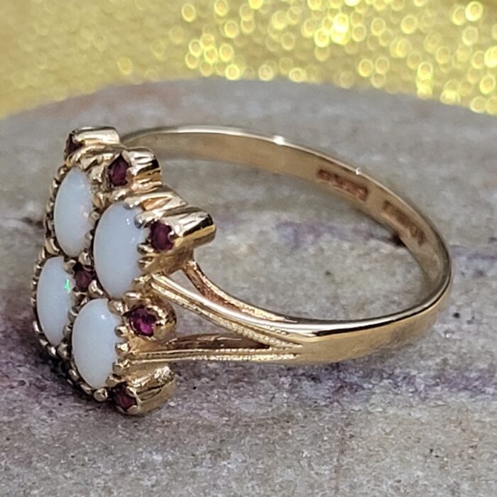 1.58ct Opal & Ruby Ring 9ct Yellow Gold from Ace Jewellery, Leeds