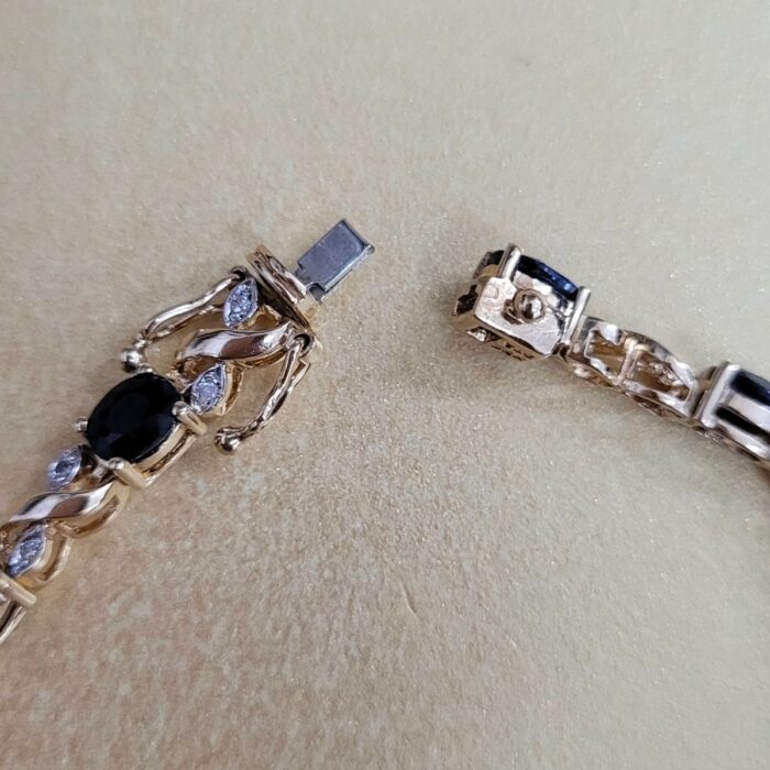 7.15ct Blue Sapphire & Diamond Bracelet 9ct Yellow Gold from Ace Jewellery, Leeds