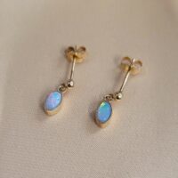 0.40ct Opal Teardrop Earrings 9ct Yellow Gold from Ace Jewellery, Leeds