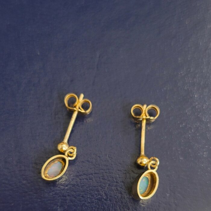 0.40ct Opal Teardrop Earrings 9ct Yellow Gold from Ace Jewellery, Leeds
