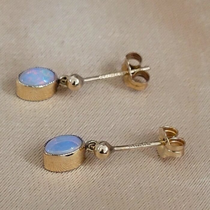 0.40ct Opal Teardrop Earrings 9ct Yellow Gold from Ace Jewellery, Leeds