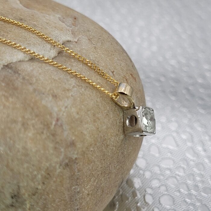 0.30ct Old Cut Diamond Pendant Necklace 9ct Yellow Gold & Platinum from Ace Jewellery, Leeds