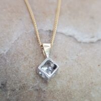 0.30ct Old Cut Diamond Pendant Necklace 9ct Yellow Gold & Platinum from Ace Jewellery, Leeds