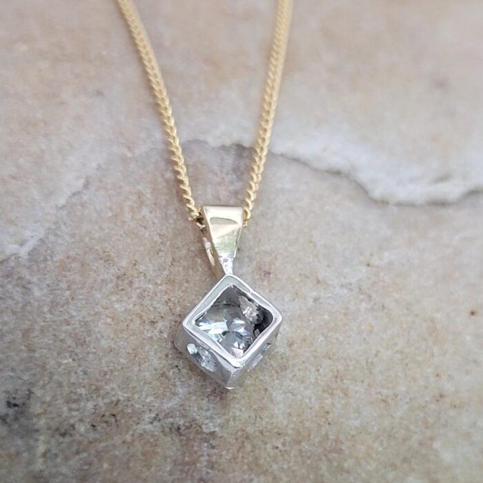 0.30ct Old Cut Diamond Pendant Necklace 9ct Yellow Gold & Platinum from Ace Jewellery, Leeds