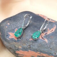 2.0ct Pear-Shaped Emerald Drop Earrings 18ct White Gold from Ace Jewellery, Leeds