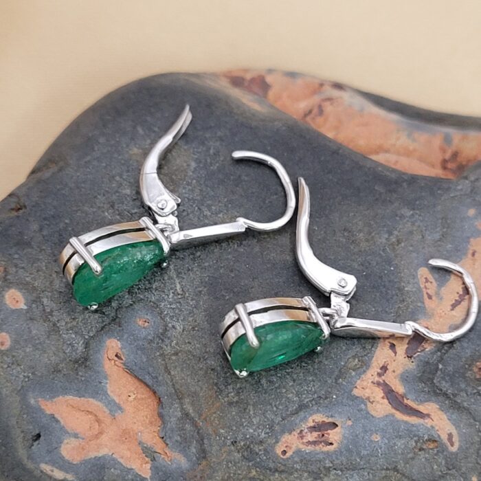 2.0ct Pear-Shaped Emerald Drop Earrings 18ct White Gold from Ace Jewellery, Leeds