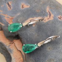 2.0ct Pear-Shaped Emerald Drop Earrings 18ct White Gold from Ace Jewellery, Leeds