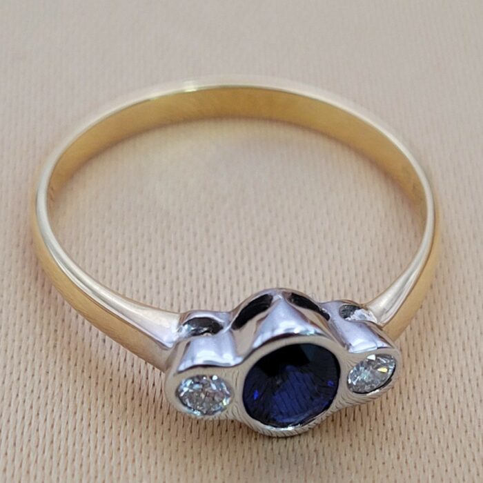 0.68ct Sapphire & Diamond Ring 18ct Yellow Gold from Ace Jewellery, Leeds