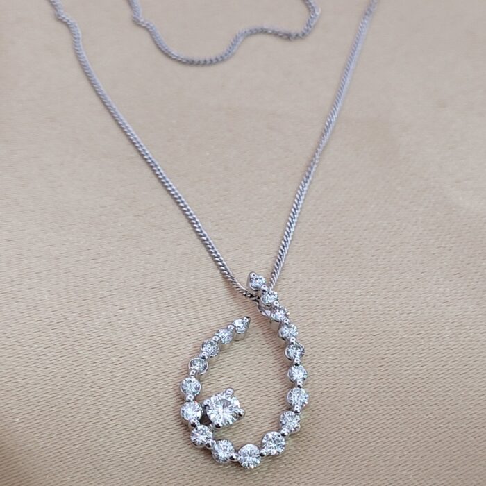 0.40ct Diamond Pendant Necklace 18ct White Gold from Ace Jewellery, Leeds