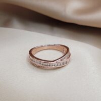 0.50ct Baguette Diamond Channel-Set Crossover Ring 9ct Rose Gold from Ace Jewellery, Leeds
