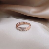 0.50ct Baguette Diamond Channel-Set Crossover Ring 9ct Rose Gold from Ace Jewellery, Leeds