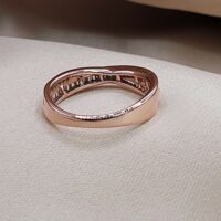 0.50ct Baguette Diamond Channel-Set Crossover Ring 9ct Rose Gold from Ace Jewellery, Leeds