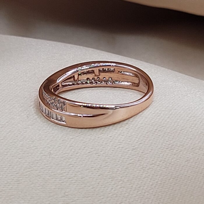 0.50ct Baguette Diamond Channel-Set Crossover Ring 9ct Rose Gold from Ace Jewellery, Leeds