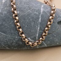 Antique 9ct Rose Gold Faceted Belcher Chain from Ace Jewellery, Leeds