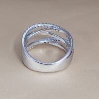 9ct White Gold 0.30ct Diamond Multi-Set Three Row Ring from Ace Jewellery, Leeds