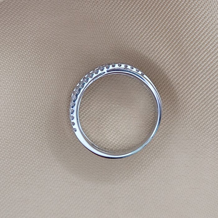 9ct White Gold 0.30ct Diamond Multi-Set Three Row Ring from Ace Jewellery, Leeds