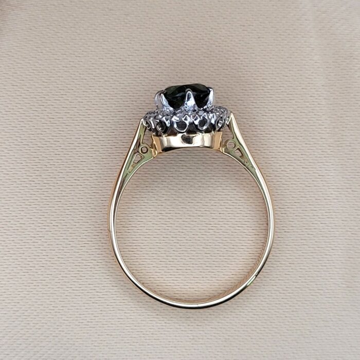 1.2ct Tourmaline & Diamond Halo Ring 18ct Yellow Gold from Ace Jewellery, Leeds
