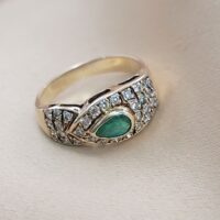 0.95ct Emerald & Diamond Ring 18ct Yellow Gold from Ace Jewellery, Leeds