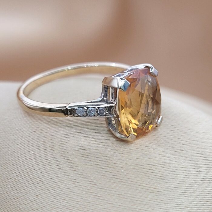 2.06ct Cushion-Cut Citrine & Diamond Ring 9ct Yellow Gold from Ace Jewellery, Leeds