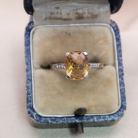 2.06ct Cushion-Cut Citrine & Diamond Ring 9ct Yellow Gold from Ace Jewellery, Leeds