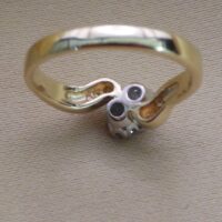 18ct Yellow Gold 0.25ct Diamond Two Stone Twist Ring from Ace Jewellery, Leeds
