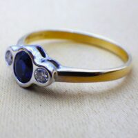 0.68ct Sapphire & Diamond Ring 18ct Yellow Gold from Ace Jewellery, Leeds