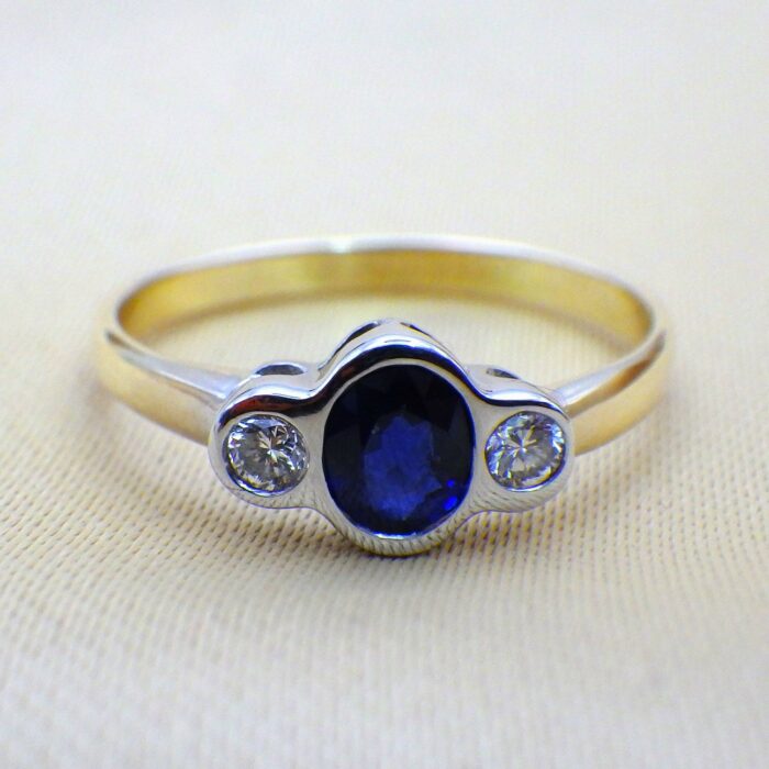 0.68ct Sapphire & Diamond Ring 18ct Yellow Gold from Ace Jewellery, Leeds