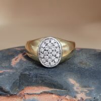 0.40ct Diamond Oval Cluster Signet Ring 18ct Yellow Gold from Ace Jewellery, Leeds