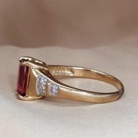 1.05ct Pink Tourmaline & Diamond Ring 18ct Yellow Gold from Ace Jewellery, Leeds