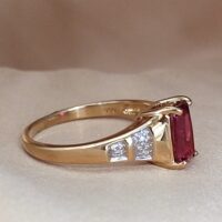 1.05ct Pink Tourmaline & Diamond Ring 18ct Yellow Gold from Ace Jewellery, Leeds