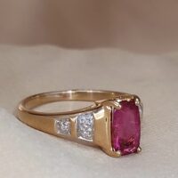1.05ct Pink Tourmaline & Diamond Ring 18ct Yellow Gold from Ace Jewellery, Leeds