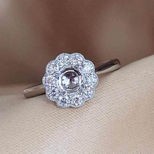 0.41ct Diamond Daisy Cluster Mount Platinum from Ace Jewellery, Leeds