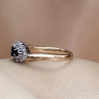 0.40ct Sapphire & Diamond Cluster Ring 9ct Yellow Gold from Ace Jewellery, Leeds