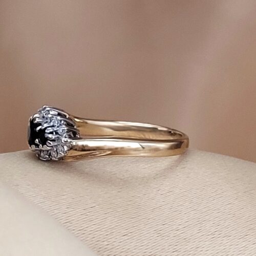 0.40ct Sapphire & Diamond Cluster Ring 9ct Yellow Gold from Ace Jewellery, Leeds