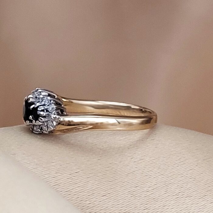 0.40ct Sapphire & Diamond Cluster Ring 9ct Yellow Gold from Ace Jewellery, Leeds