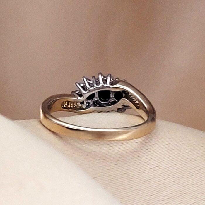 0.40ct Sapphire & Diamond Cluster Ring 9ct Yellow Gold from Ace Jewellery, Leeds