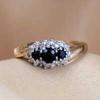 0.40ct Sapphire & Diamond Cluster Ring 9ct Yellow Gold from Ace Jewellery, Leeds