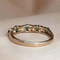 0.55ct Emerald & Diamond Half Eternity Ring 9ct Yellow Gold from Ace Jewellery, Leeds