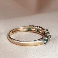 0.55ct Emerald & Diamond Half Eternity Ring 9ct Yellow Gold from Ace Jewellery, Leeds