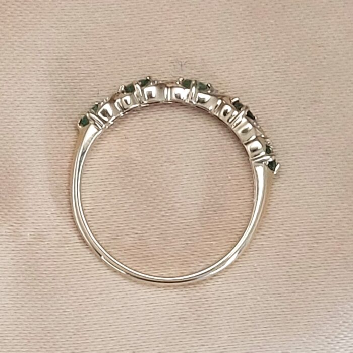 0.55ct Emerald & Diamond Half Eternity Ring 9ct Yellow Gold from Ace Jewellery, Leeds