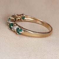 0.55ct Emerald & Diamond Half Eternity Ring 9ct Yellow Gold from Ace Jewellery, Leeds