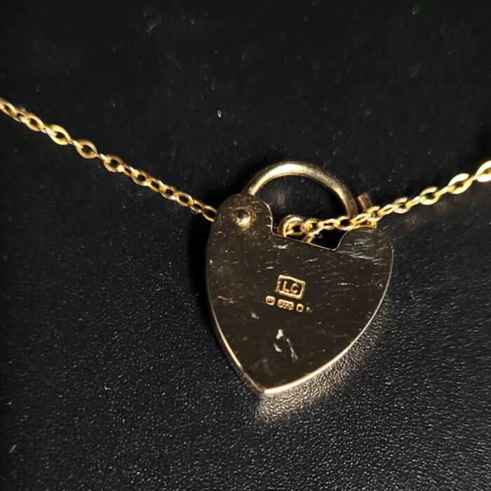 Heart Padlock Curb Bracelet 9ct Yellow Gold from Ace Jewellery, Leeds