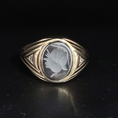 9ct Yellow Gold Hematite Intaglio Centurian Men’s Signet Ring from Ace Jewellery, Leeds